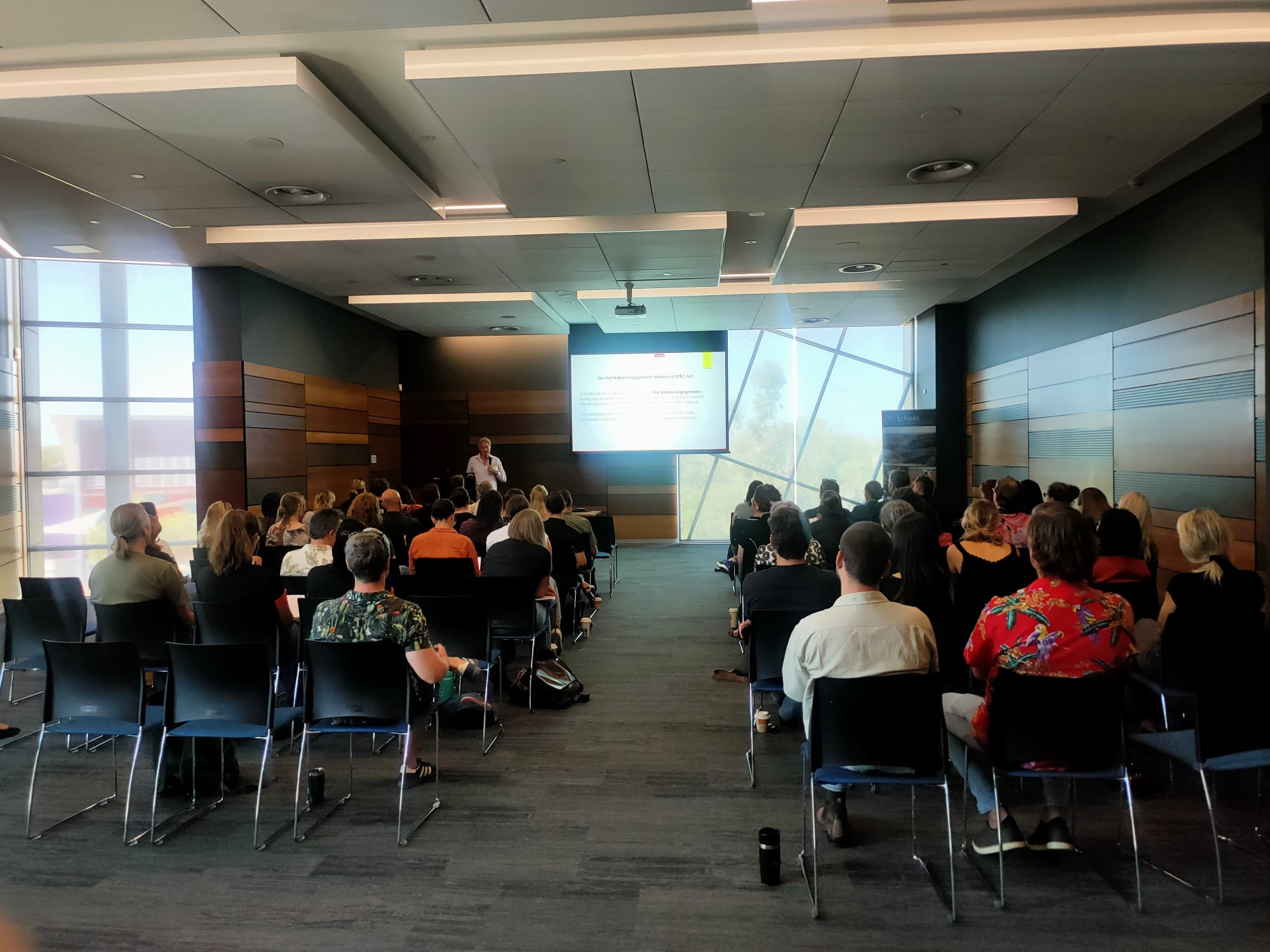 ECHM staff and guests from across the heritage Industry at the Summer Seminars, listening to presentation delivered by Peter Veth